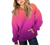 Mjjsk Felpa con cappuccio da ragazza Ombre Tie Dye Pullover con cappuccio | Felpa comoda e morbida per bambini, alla moda, a maniche lunghe, con tasca, per la scuola, casual, per tutti i giorni
