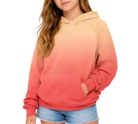 Mjjsk Felpa con cappuccio e tasca a marsupio Ombre da ragazza | Felpa comoda e morbida per bambini, alla moda, a maniche lunghe, per scuola, casual, alla moda, per tutti i giorni