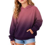 Mjjsk Felpa con cappuccio e tasca a marsupio Ombre da ragazza | Felpa comoda e morbida per bambini, alla moda, a maniche lunghe, per scuola, casual, alla moda, per tutti i giorni