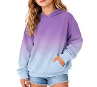 Mjjsk Felpa con cappuccio e tasca con cappuccio Ombre da ragazza | Felpa morbida e accogliente per bambini, alla moda, a maniche lunghe, per scuola, casual, autunno, inverno, uso quotidiano