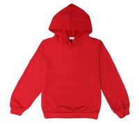 Mjjsk Felpa con cappuccio per bambini e ragazze, tinta unita, alla moda, a maniche lunghe, casual, morbida e confortevole, per la scuola, Rosso, 2-3 Years