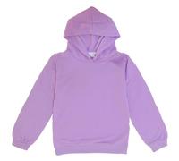 Mjjsk Felpa con cappuccio per bambini e ragazze, tinta unita, alla moda, a maniche lunghe, casual, morbida e confortevole, per la scuola, Viola, 4-5 Years