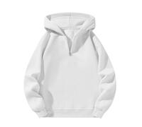 Mjjsk Felpa con cappuccio per bambini e ragazze, tinta unita, casual, a maniche lunghe, leggera, morbida, alla moda, per la scuola, bianco, 11-12 Years