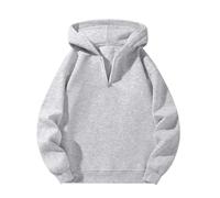 Mjjsk Felpa con cappuccio per bambini e ragazze, tinta unita, casual, a maniche lunghe, leggera, morbida, alla moda, per la scuola, Grigio, 3-4 Years