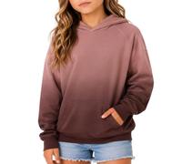 Mjjsk Felpa con cappuccio tie dye da ragazza Ombre | Felpa comoda e morbida per bambini, alla moda, a maniche lunghe, con tasca, per la scuola, casual, per tutti i giorni