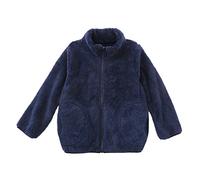 Mjjsk Giacca in pile per bambini con cerniera morbida e pelosa Sherpa a maniche lunghe cappotto caldo inverno comodo capispalla casual moda abbigliamento per bambini, Marina Militare, 9-10 Anni