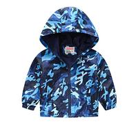 Mjjsk Giacche Per Ragazze Zip Up Leggero Giacca A Vento Sottile Morbido Unisex Bambini Cappotto Comfort Moda Casual Felpe Con Cappuccio Primavera Outwear, A-3-Blu, 3-4 Years