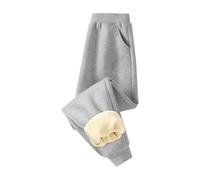 Mjjsk Ragazzi Scuola Joggers Bambini Spessi Caldi Pantaloni Foderati In Pile Inverno Termico Pantaloni Della Tuta Bambini Sport Pe Casual Classico Jogging Pantaloni, Grigio, 4-5 Anni