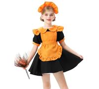 Mjjsk Vestito da bambina per Halloween, Giornata Mondiale del Libro, Carnevale, Principessa, Compleanno, Vacanze, Feste, Abiti, #-4-nero, 7-8 Anni