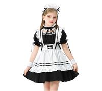 Mjjsk Vestito da bambina per Halloween, Giornata Mondiale del Libro, Carnevale, Principessa, Compleanno, Vacanze, Feste, Abiti, #-5-nero, 9-10 Anni