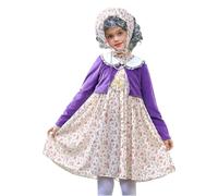 Mjjsk Vestito da bambina per la Giornata Mondiale del Libro, Carnevale e Halloween, vestito senza maniche con motivo floreale e cardigan, Blu, 7-8 Anni