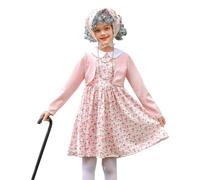 Mjjsk Vestito da ragazza per anziana signora, senza maniche, con cardigan, per la Giornata mondiale del libro, Halloween, feste, carnevale, vacanze, #-1-rosa, 11-12 Anni