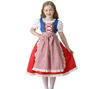 Mjjsk Vestito Dirndl per bambine per feste, N-blu, 9-10 Anni