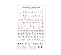 MJKO Ashtanga Yoga Primary Series Retro Canvas Poster Decor Camera da Letto Sport Paesaggio Ufficio Decorazione Camera Regalo Stile Senza Cornice 50 x 75 cm