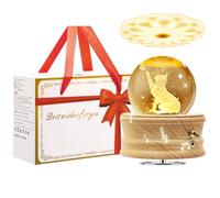 MJKOPEE Carillon Sfera di Cristallo con Luce, Carrion Musicale Girevole a 360°,Carillion per Bambini/Adulti/Festa della Mamma/Compleanno/Regali Battesimo di Natale