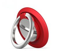 MJLOMJ Supporto magnetico - Supporto ad anello in metallo regolabile a 360°, anello magnetico e cavalletto per accessori per telefono sicuri (rosso)