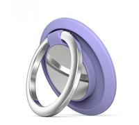 MJLOMJ Supporto magnetico - Supporto ad anello in metallo regolabile a 360°, anello magnetico e cavalletto per accessori per telefono sicuri (viola)
