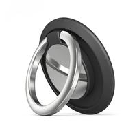 MJLOMJ Supporto magnetico - Supporto ad anello in metallo regolabile a 360°, anello magnetico e cavalletto per accessori per telefono sicuri (nero)