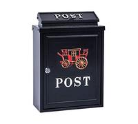 MJMLUCK Cassetta delle Lettere, Cassetta Postale, Cassetta Postale Rustica da Parete con Serratura, Decorazione in Metallo zincato, Porta-Lettere in Latta, Decorazione da appende