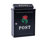 MJMLUCK Cassetta delle Lettere, Cassetta Postale, Cassetta Postale Rustica da Parete con Serratura, Decorazione in Metallo zincato, Porta-Lettere in Latta, Decorazione da appende