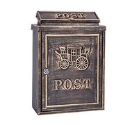 MJMLUCK Cassetta delle Lettere, Cassetta Postale, Cassetta Postale Rustica da Parete con Serratura, Decorazione in Metallo zincato, Porta-Lettere in Latta, Decorazione da appende