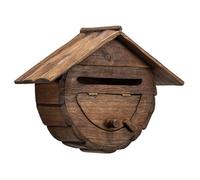 MJMLUCK Cassetta Postale da Parete per Esterni, Realizzata a Mano, Tipo casa, in Legno, con grondaia Antipioggia, Cassette per pacchi con Gancio di Sospensione, compatta
