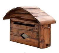 MJMLUCK Cassetta Postale in Legno Fatta a Mano con Lavorazione Artigianale a Olio e Cera per Legno con guarnizioni e Fori di visualizzazione. Cassette postali con 2 Ganci. Casset