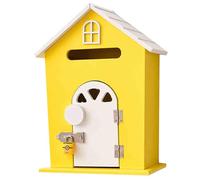 MJMLUCK Cassetta Postale in Legno Spesso con Serratura, Design con Porta Aperta, Cassette postali con Cerniera in Metallo, Porte di Ingresso più Ampie, Cassette postali da Parete