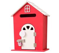 MJMLUCK Cassetta Postale in Legno Spesso con Serratura, Design con Porta Aperta, Cassette postali con Cerniera in Metallo, Porte di Ingresso più Ampie, Cassette postali da Parete