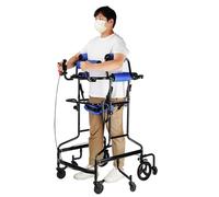 MJMLUCK Deambulatore per Arti Inferiori, deambulatore per Adulti, ausilio per la deambulazione per disabili, Riabilitazione dell'emiplegia, Struttura in Piedi, Anti-reclinazione,