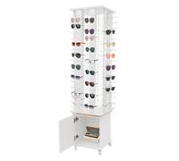 MJMLUCK Espositore Girevole per Occhiali da Vista, espositore portaocchiali da Terra con Base Inferiore per 90 Paia di Occhiali, Gancio Girevole per Appendere Gli Occhiali, Organizer per riporre Gli