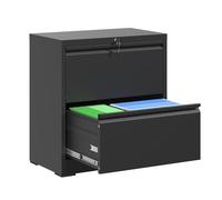 MJMLUCK Mobiletto Portadocumenti Laterale a 2 cassetti con Serratura, mobiletto Portadocumenti Laterale in Metallo per Ufficio Domestico, mobiletti Portadocumenti Orizzontali Larghi in Acciaio per c