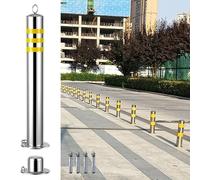 MJMLUCK Paletto di sosta, Paletto di sosta con Serratura, Paletti di sosta in Acciaio Inox, Coni di delimitazione del Traffico Riflettenti per vialetto (Colore: 1 Pezzo, Dimensio