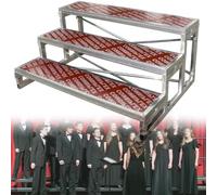 MJMLUCK Robusto Gradino Mobile per Coro - Piattaforma per Scale corali Facile da Montare per Eventi, Elevata capacità di carico, Design Durevole per spettacoli e Prove (3 Livelli)