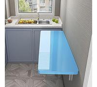 MJMLUCK Tavolo Pieghevole a ribalta da Parete, Resistente, Pieghevole, Galleggiante, da Parete, per Ufficio, casa, Cucina, Sala da Pranzo, Lavanderia, capacità di carico 70 kg (Blu 100 * 50 cm (3