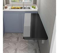 MJMLUCK Tavolo Pieghevole a ribalta da Parete, Resistente, Pieghevole, Galleggiante, da Parete, per Ufficio, casa, Cucina, Sala da Pranzo, Lavanderia, capacità di carico 70 kg (Nero 90 * 50 cm (3