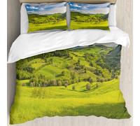 MJNLYDAO Con cuscino, reversibile, coperchio extra-large, con cerniera, fibre morbide materiale leggero,Toscana, Italia Luce del sole Fattoria Piantagione Fattorie Strada Pianta Verde,228x264cm