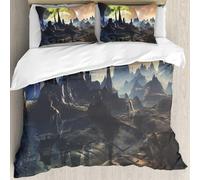 MJNLYDAO Con cuscino, reversibile, coperchio extra-large, con cerniera, fibre morbide materiale leggero,Rovine aliene deserte su un pianeta lontano,228x264cm