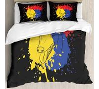 MJNLYDAO Con cuscino, reversibile, coperchio extra-large, con cerniera, fibre morbide materiale leggero,Cane levriero 3 colori separati Illustrazione astratta,228x264cm