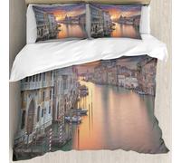 MJNLYDAO Con cuscino, reversibile, coperchio extra-large, con cerniera, fibre morbide materiale leggero,Paesaggio urbano, immagine del Canal Grande a Venezia Horizon European City Inte,228x264cm