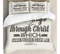 MJNLYDAO Con cuscino, reversibile, coperchio extra-large, con cerniera, fibre morbide materiale leggero,Lettering biblico. Arte cristiana. Posso fare ogni cosa in Cristo che mi fortifi,228x264cm