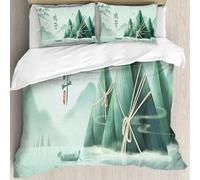 MJNLYDAO Con cuscino, reversibile, coperchio extra-large, con cerniera, fibre morbide materiale leggero,Gnocchi di riso giganti montagna sul fiume festival delle barche drago scritto i,228x264cm