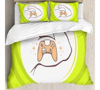 MJNLYDAO Con cuscino, reversibile, coperchio extra-large, con cerniera, fibre morbide materiale leggero,Gamer, Illustrazione di intrattenimento del braccio di un uomo forte con l'icona,228x264cm