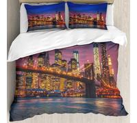 MJNLYDAO Con cuscino, reversibile, coperchio extra-large, con cerniera, fibre morbide materiale leggero,New York, chi non dorme mai Riflessioni sulla fotografia,228x264cm
