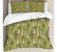 MJNLYDAO Con cuscino, reversibile, coperchio extra-large, con cerniera, fibre morbide materiale leggero,Cervi, animali della foresta, alci e pini, motivo Canada, fogliame, mammifero (2,228x264cm