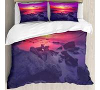MJNLYDAO Con cuscino, reversibile, coperchio extra-large, con cerniera, fibre morbide materiale leggero,Bellissimo tramonto sul mare,228x264cm