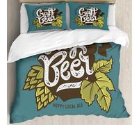 MJNLYDAO Con cuscino, reversibile, coperchio extra-large, con cerniera, fibre morbide materiale leggero,Birra artigianale Foglie Luppolo RamoBevanda Bevanda Pianta Birra fatta in casa,228x264cm