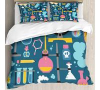 MJNLYDAO Con cuscino, reversibile, coperchio extra-large, con cerniera, fibre morbide materiale leggero,Modello vettoriale senza soluzione di continuità disegnato a mano di chimica,228x264cm