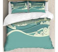 MJNLYDAO Con cuscino, reversibile, coperchio extra-large, con cerniera, fibre morbide materiale leggero,Decorazione, faro Paesaggio marino in Notte piovosa Torre tempestosa,228x264cm