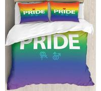 MJNLYDAO Con cuscino, reversibile, coperchio extra-large, con cerniera, fibre morbide materiale leggero,Pride, evento di celebrazione dei diritti gay vibrante e astratto con icone di g,228x264cm